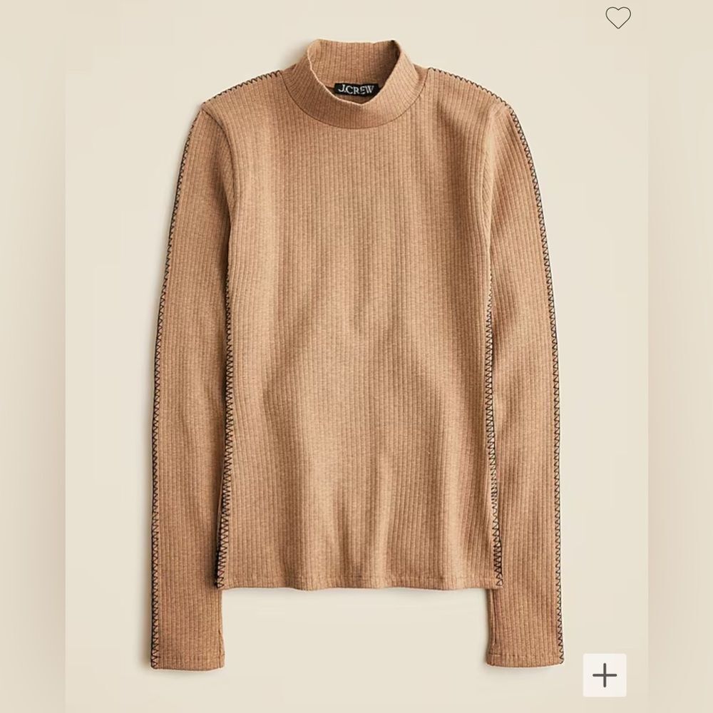 J. Crew Factory Premium rib turtleneck with whipstitch trim • size medium • NWT